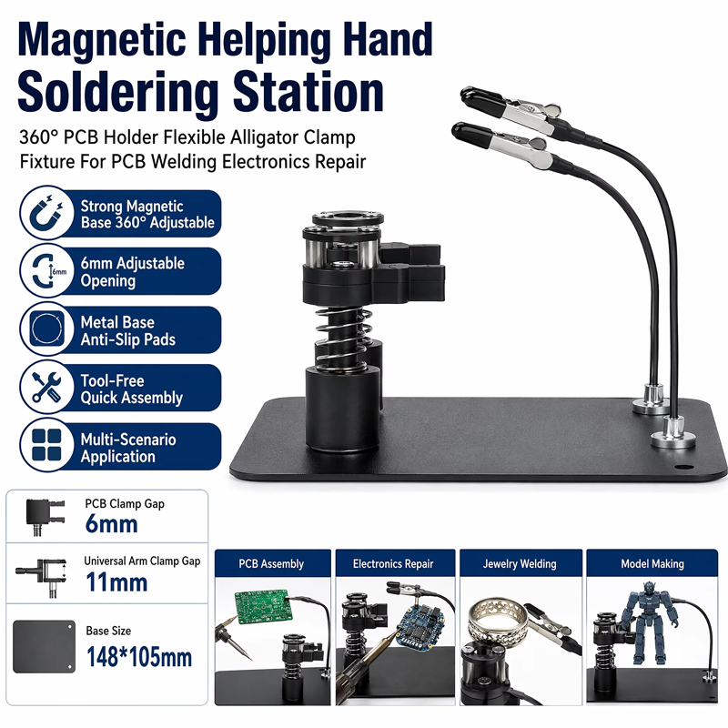 Pcb Holder Clamp - Magnetic Helping Hand Soldering Station 360